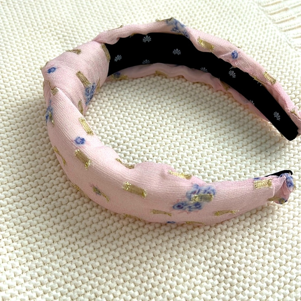 Lele Sadoughi Headband Pastel Pink with Flowers